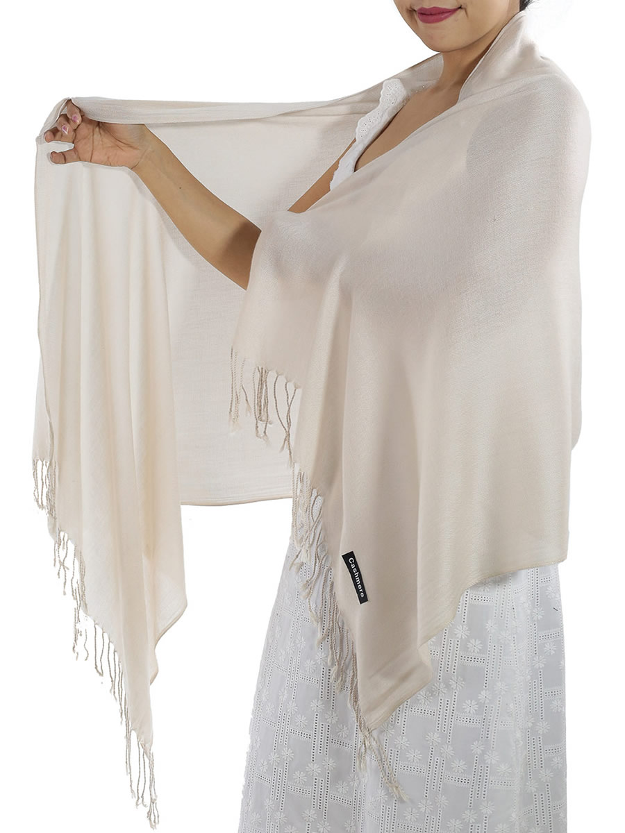 Cream Cashmere Scarf: image 2