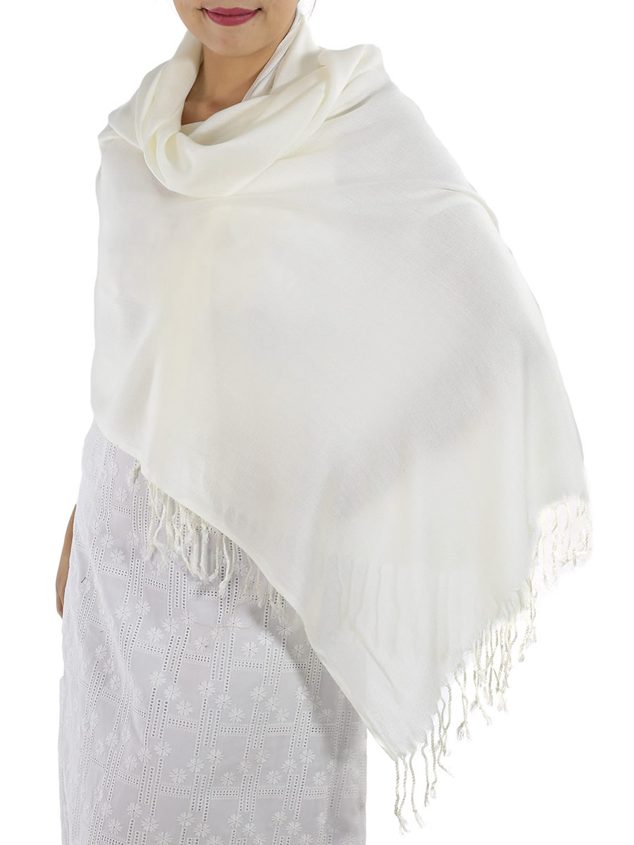 Ivory Cashmere Scarf: image 2