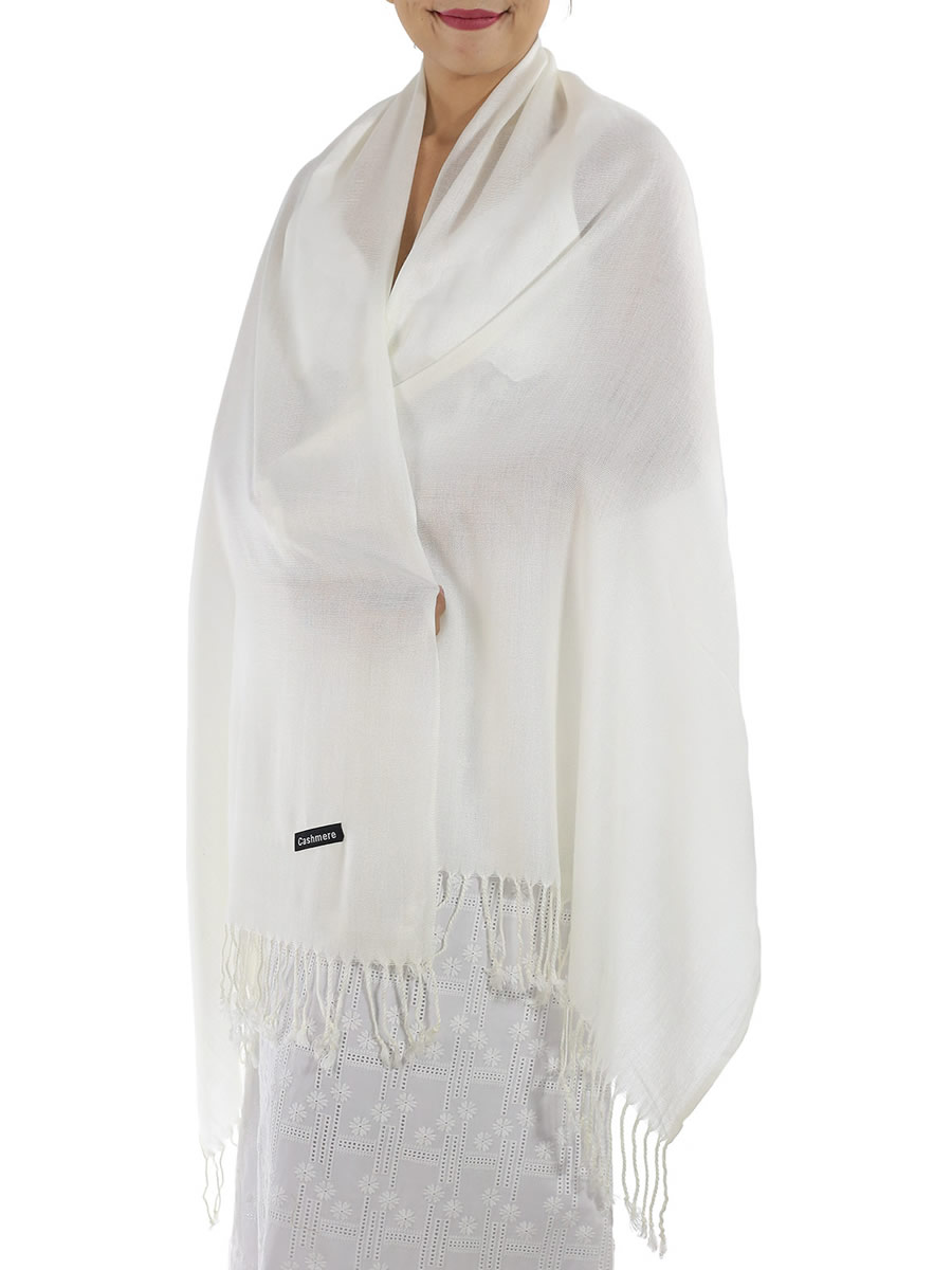 Ivory Cashmere Scarf: image 3