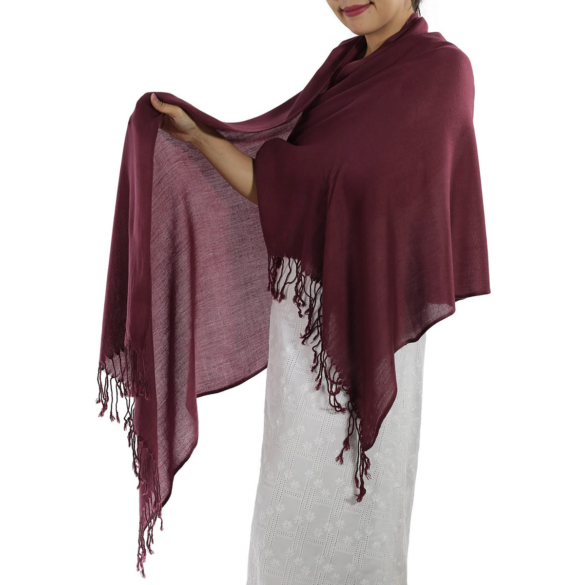 Burgundy Pashmina: image 2