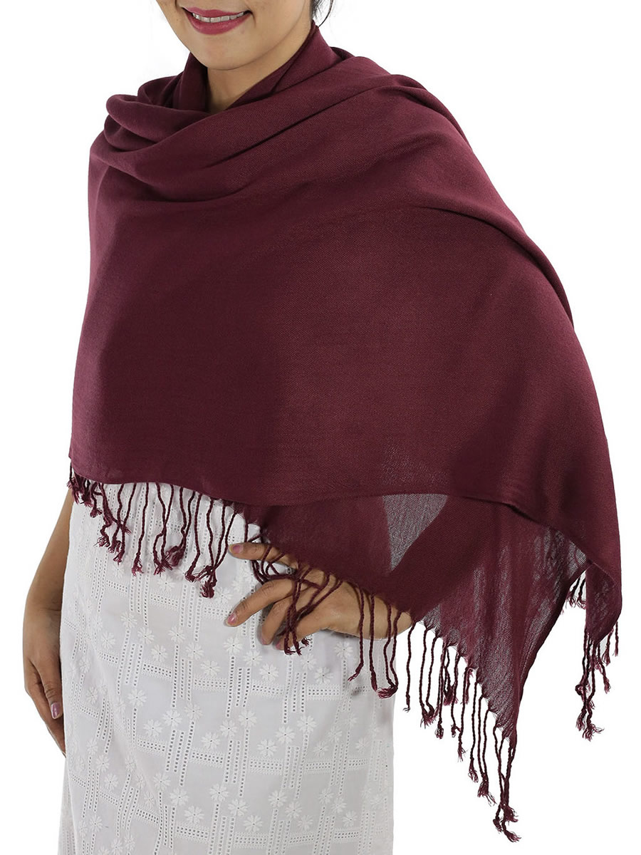 Burgundy Pashmina: image 3