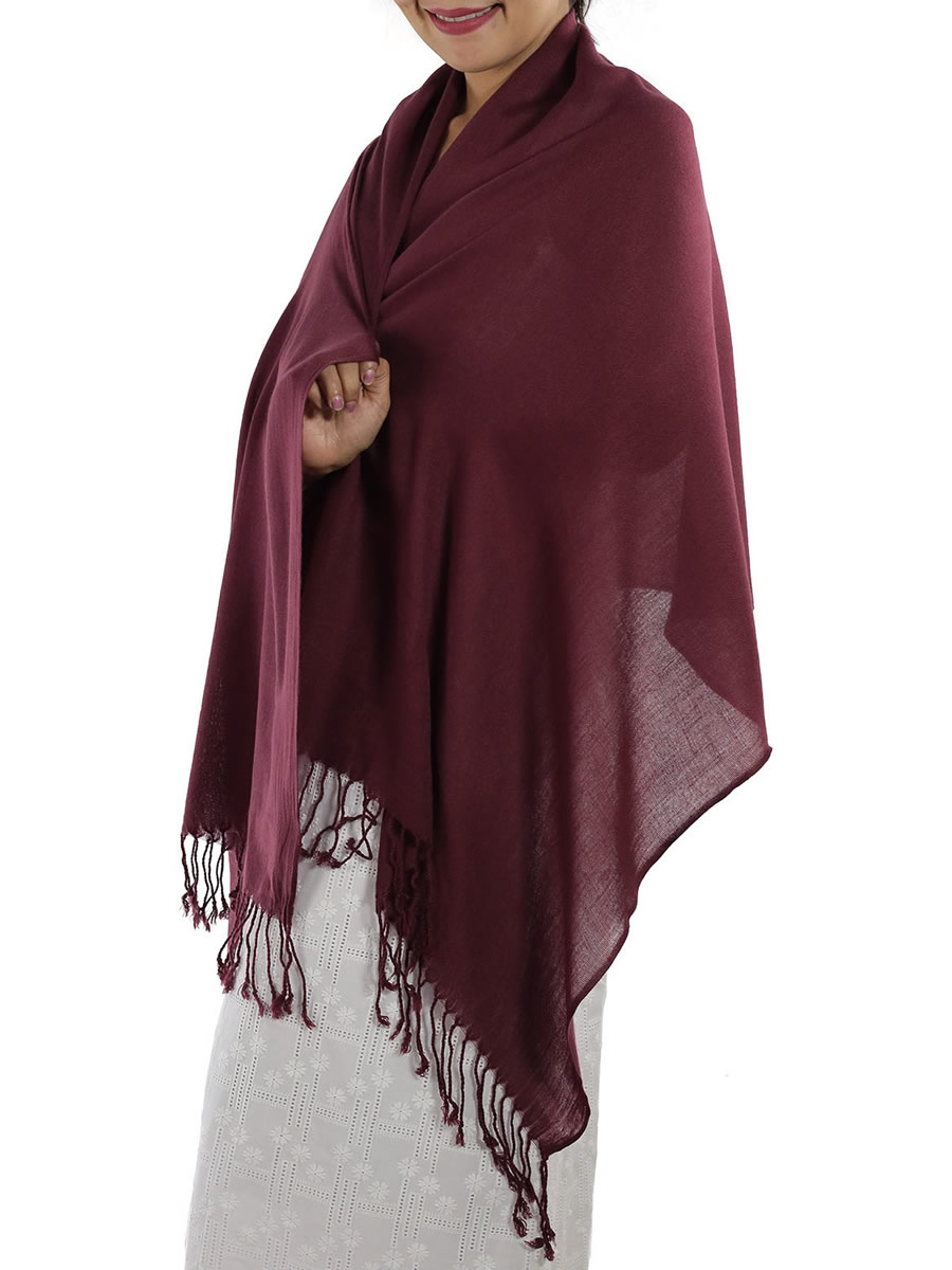 Burgundy Pashmina: image 4
