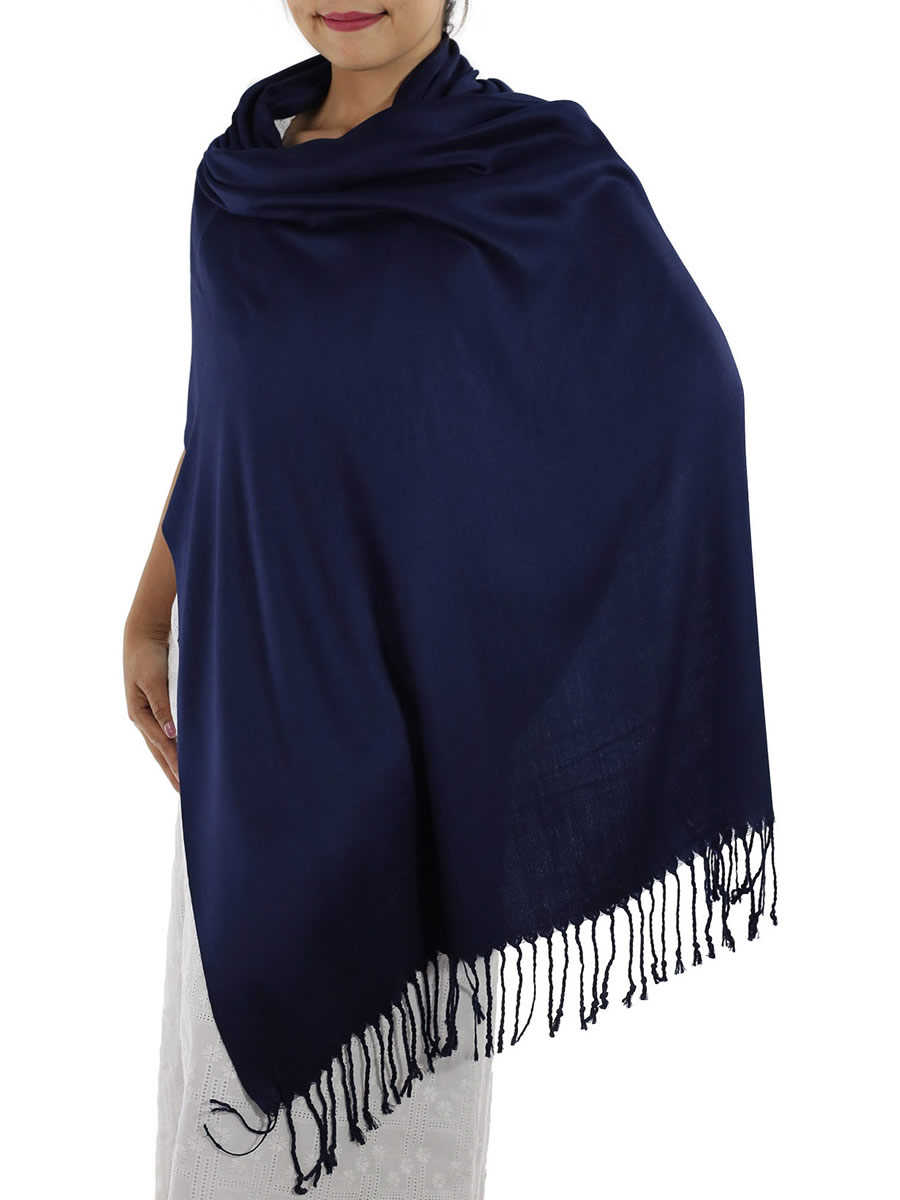 Navy Blue Pashmina: image 3