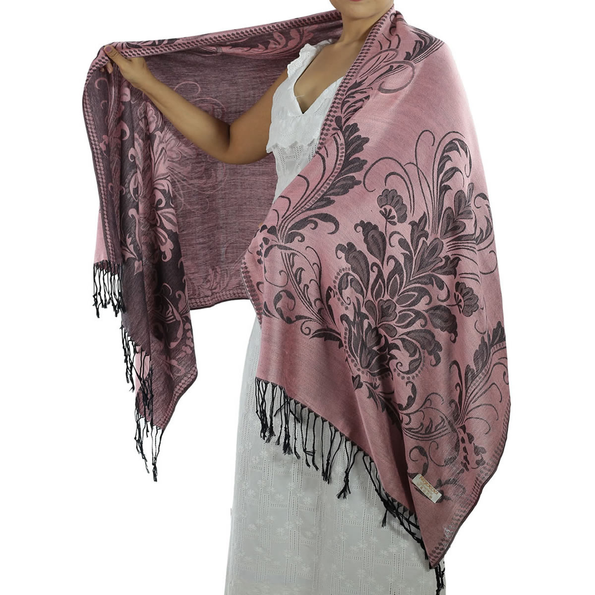 Patterned Hot Pink Pashmina