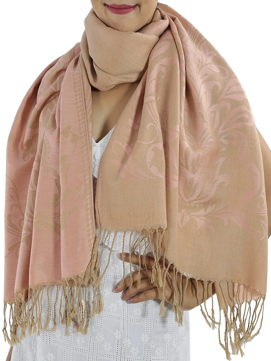 Patterned Pink Pashmina: image 2