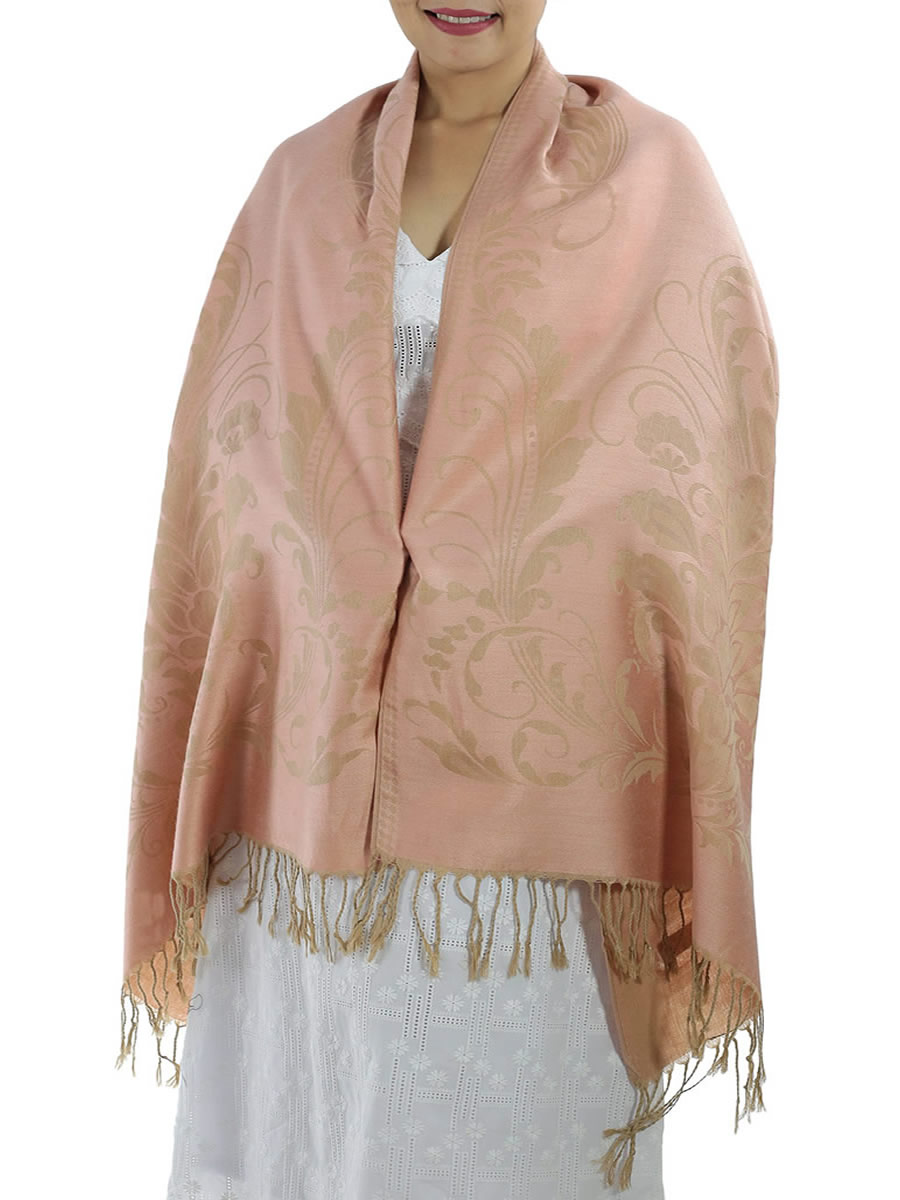 Patterned Pink Pashmina: image 3