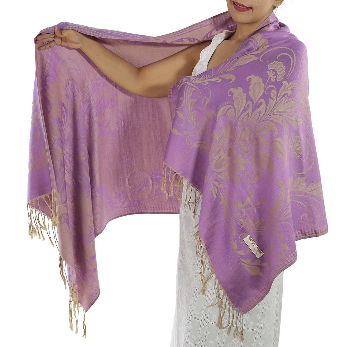 Patterned Purple Pashmina