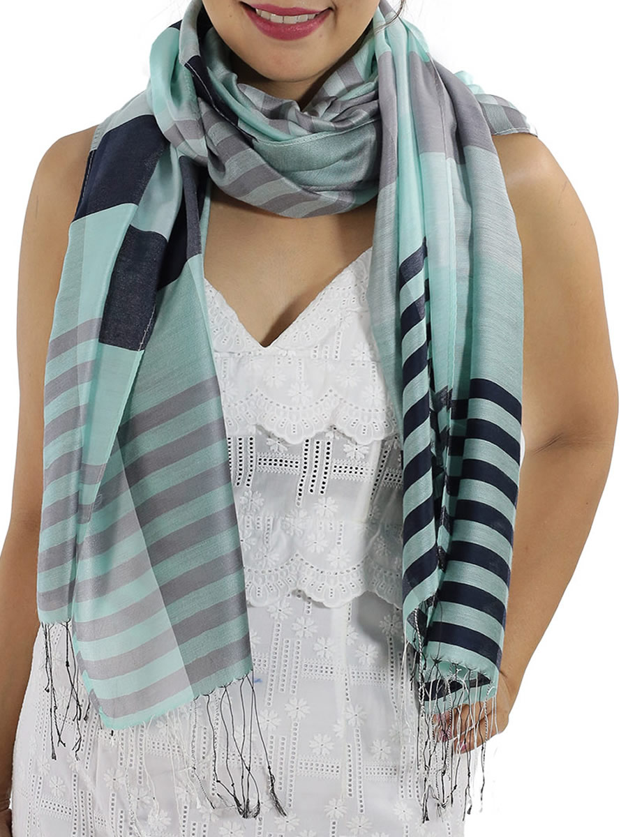 Blue Plaid Scarf