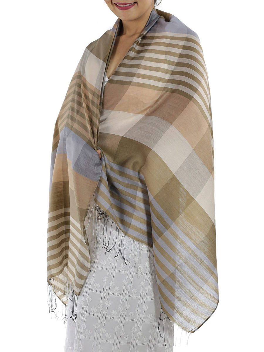 Brown Plaid Scarf: image 3