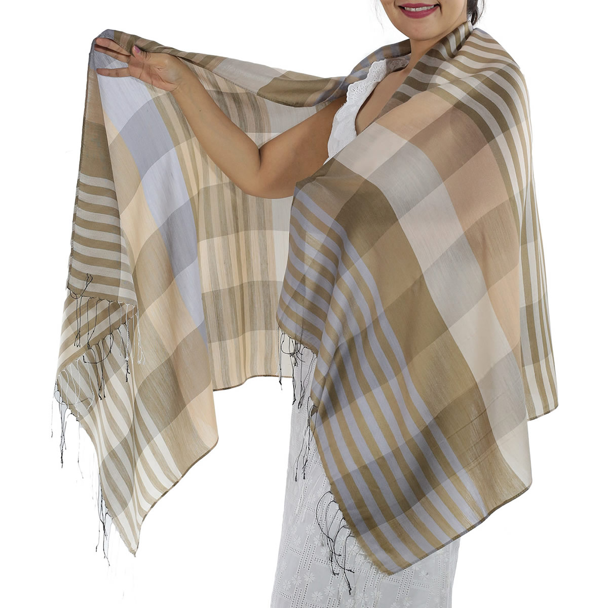 Brown Plaid Scarf: image 4
