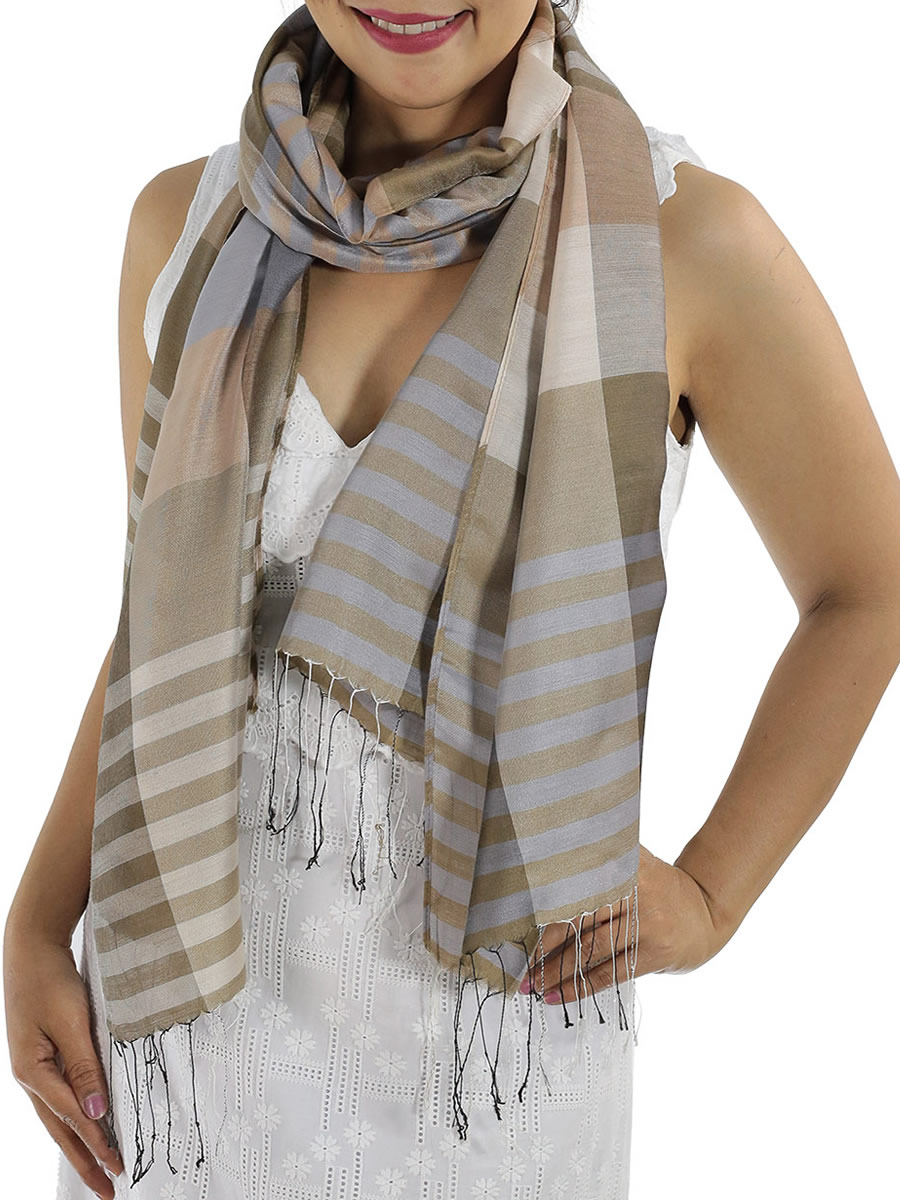 Brown Plaid Scarf
