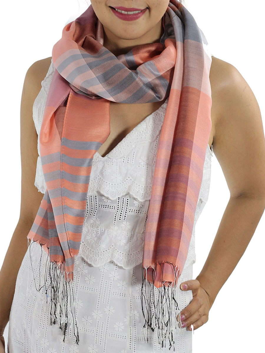 Orange Plaid Scarves