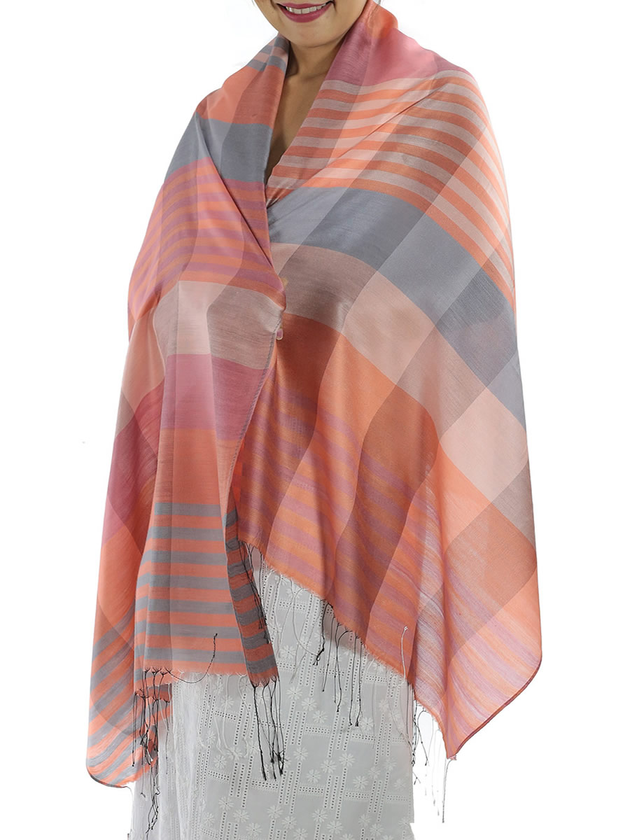 Orange Plaid Scarves: image 3