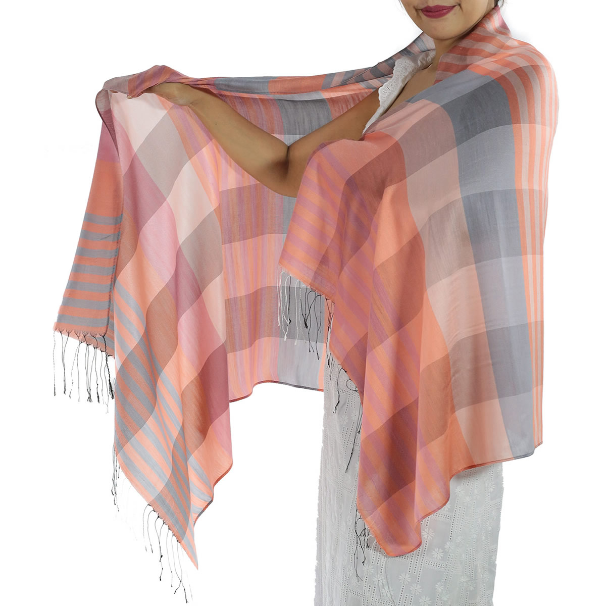 Orange Plaid Scarves: image 4