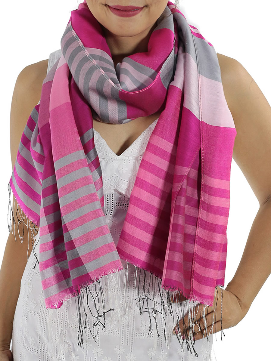Pink Plaid Scarf
