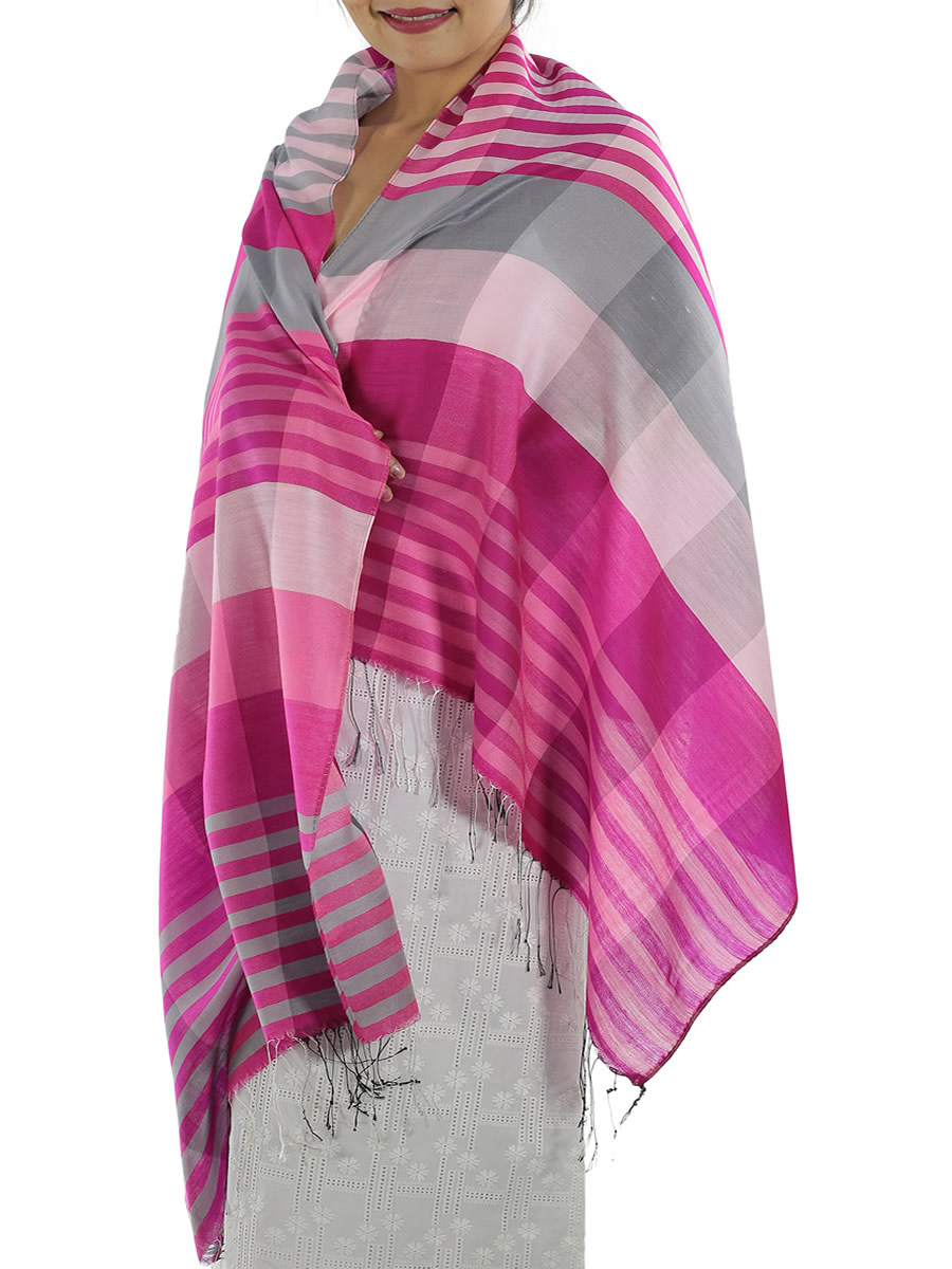 Pink Plaid Scarf: image 2