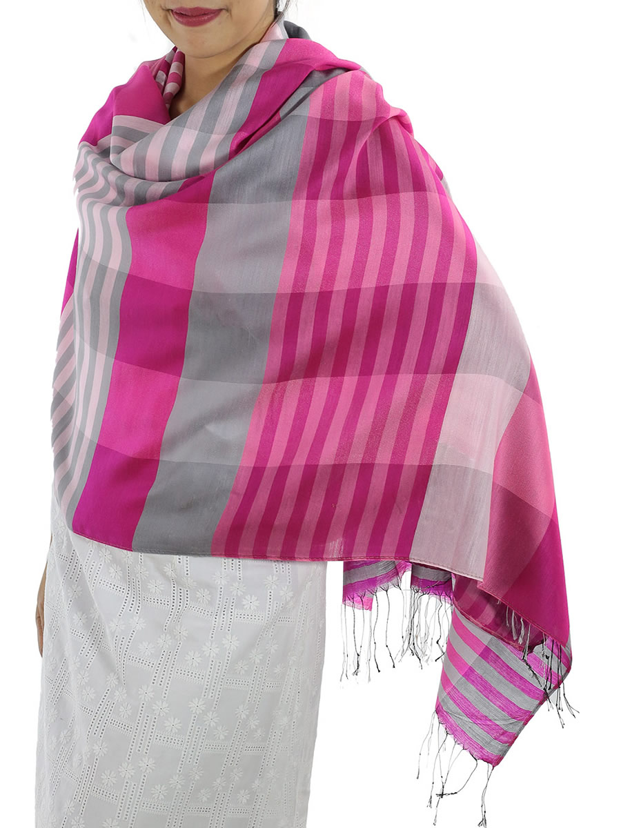 Pink Plaid Scarf: image 3