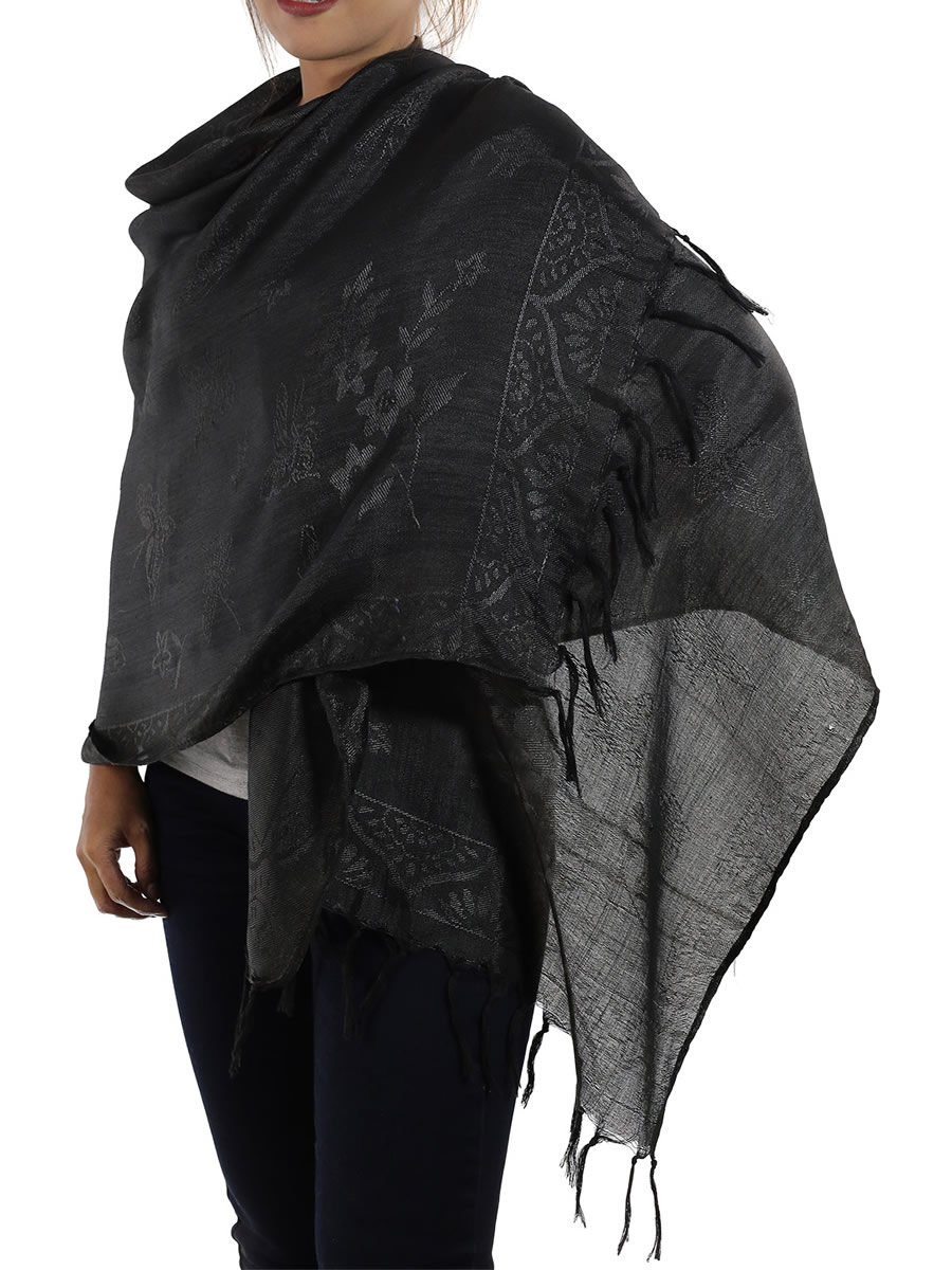 Traditional Thai Black Scarf x 3
