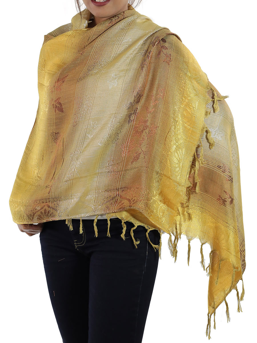 Traditional Thai Gold Scarf x1