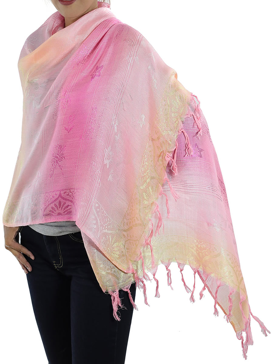 Traditional Thai Pink Scarf x8