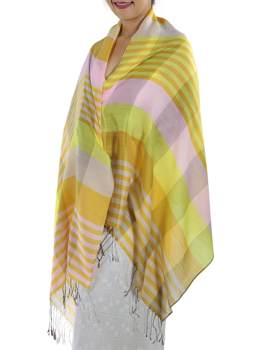 Yellow Plaid Scarf: image 3