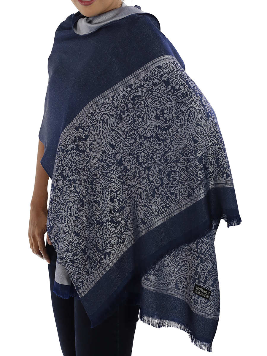 Blue Silk Shawl