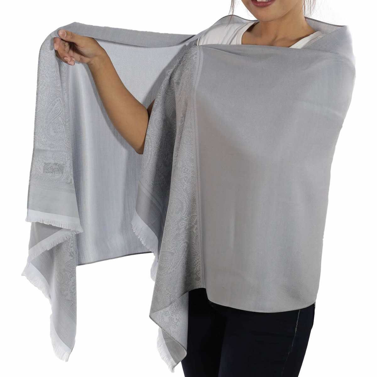 Silver Silk Shawl: image 4