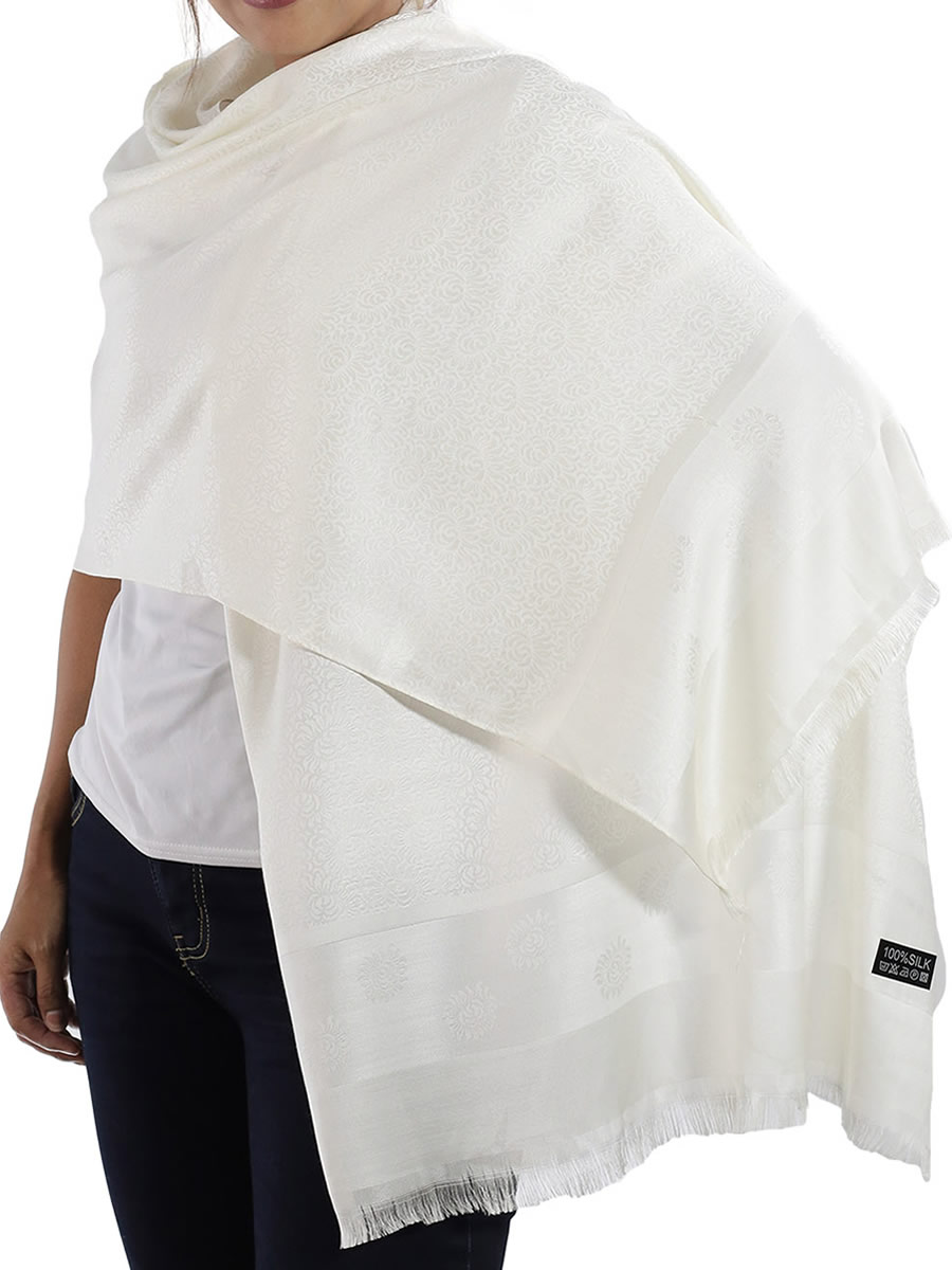 White Silk Shawl