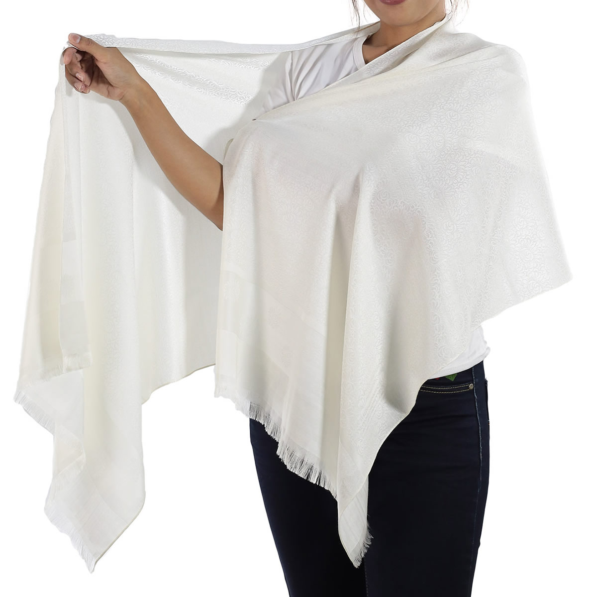 White Silk Shawl: image 2