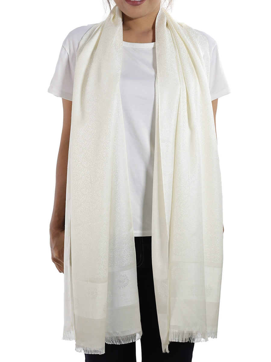 White Silk Shawl: image 3