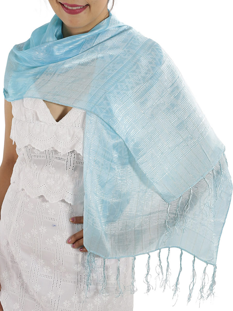 Baby Blue Silk Scarf: image 3