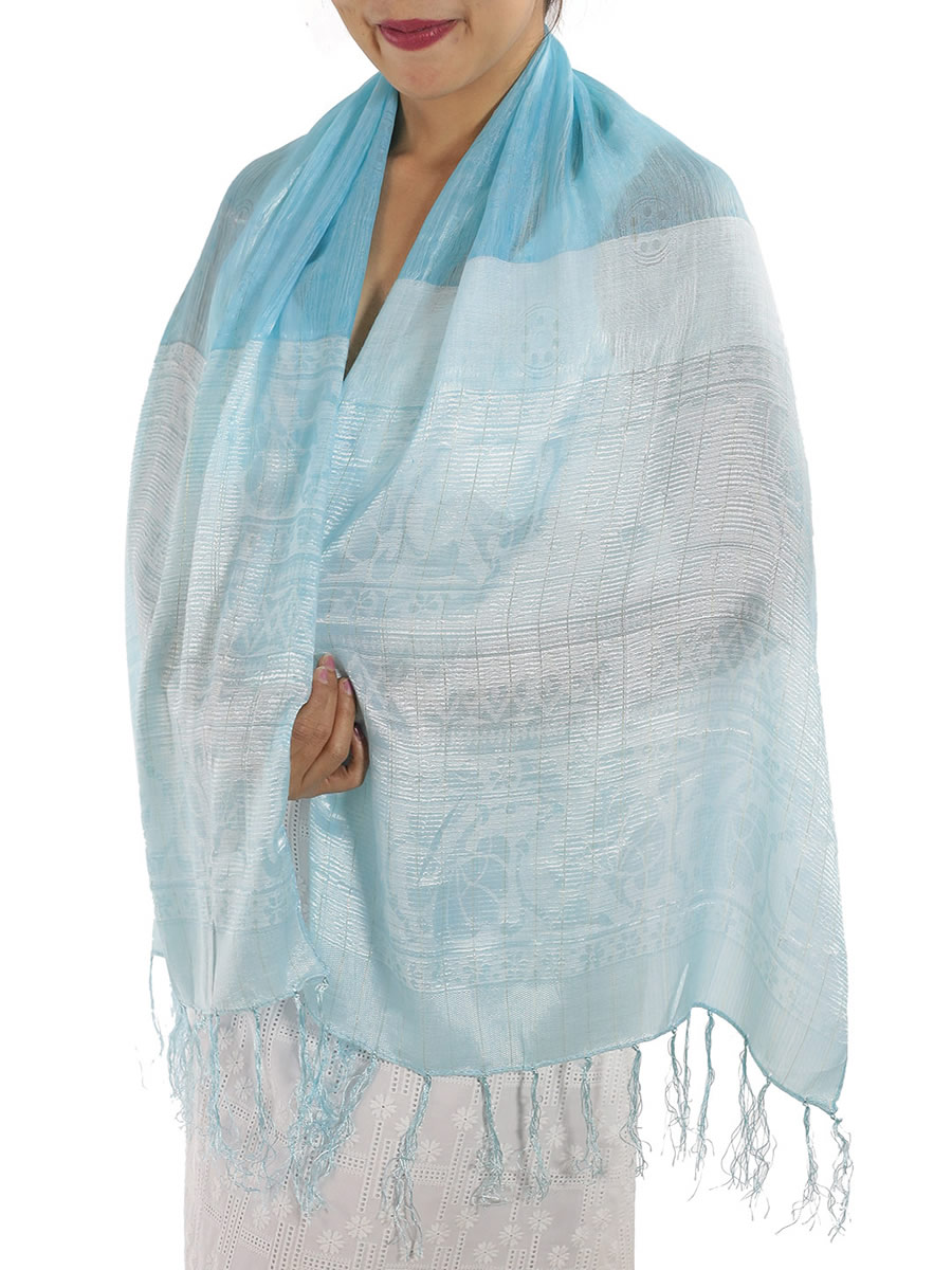 Baby Blue Silk Scarf: image 4