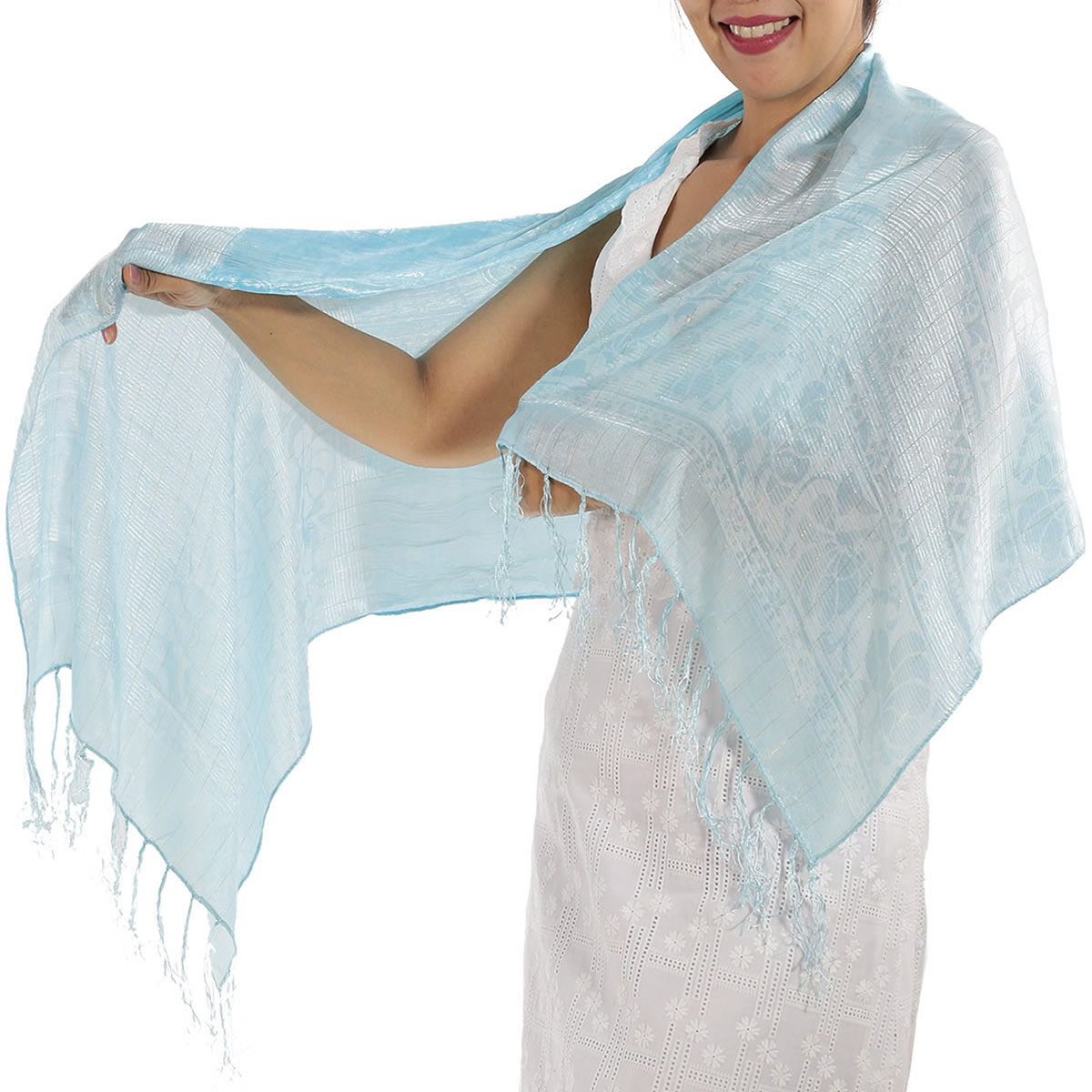 Baby Blue Silk Scarf