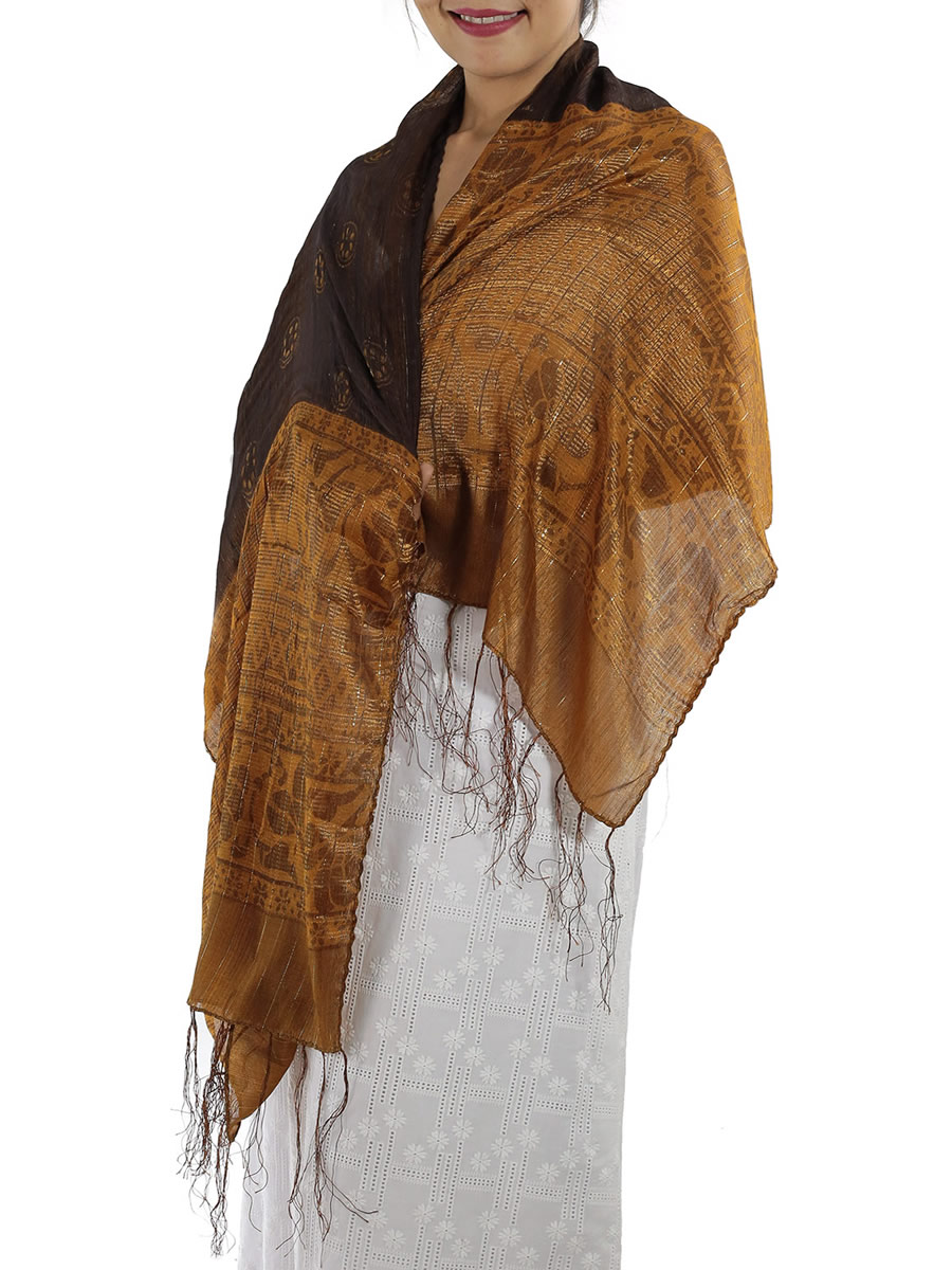 Brown Silk Scarf: image 3