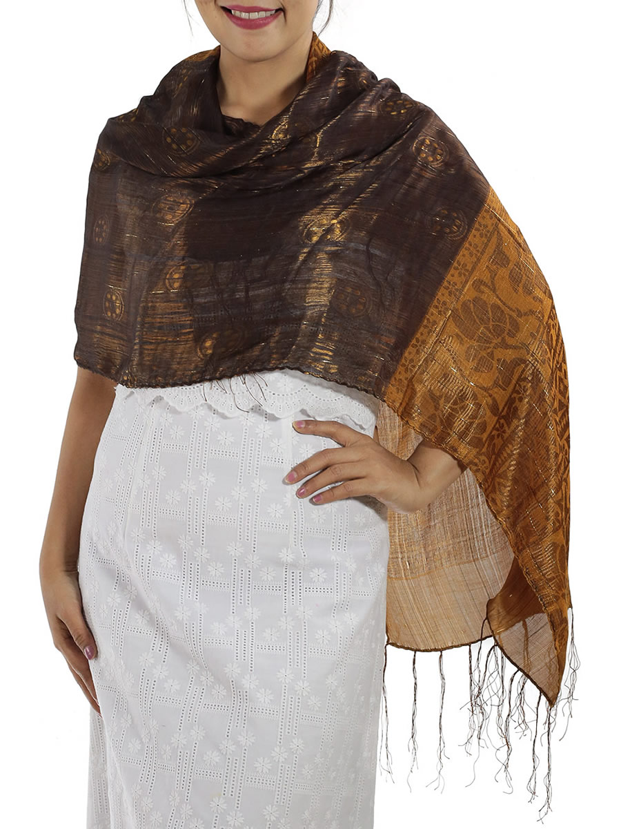 Brown Silk Scarf: image 4
