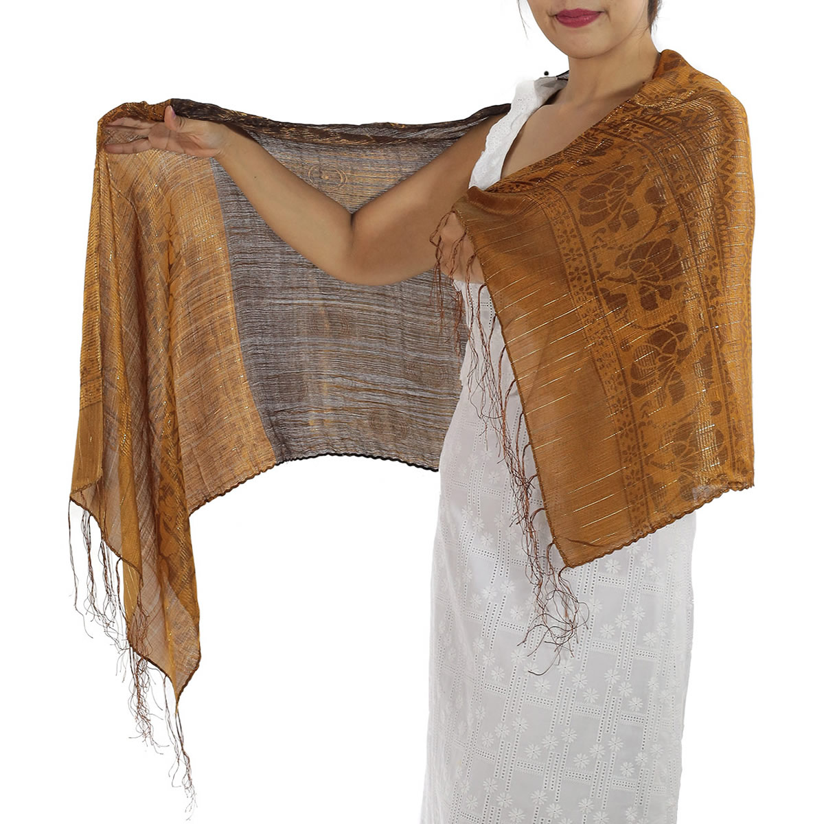 Brown Silk Scarf