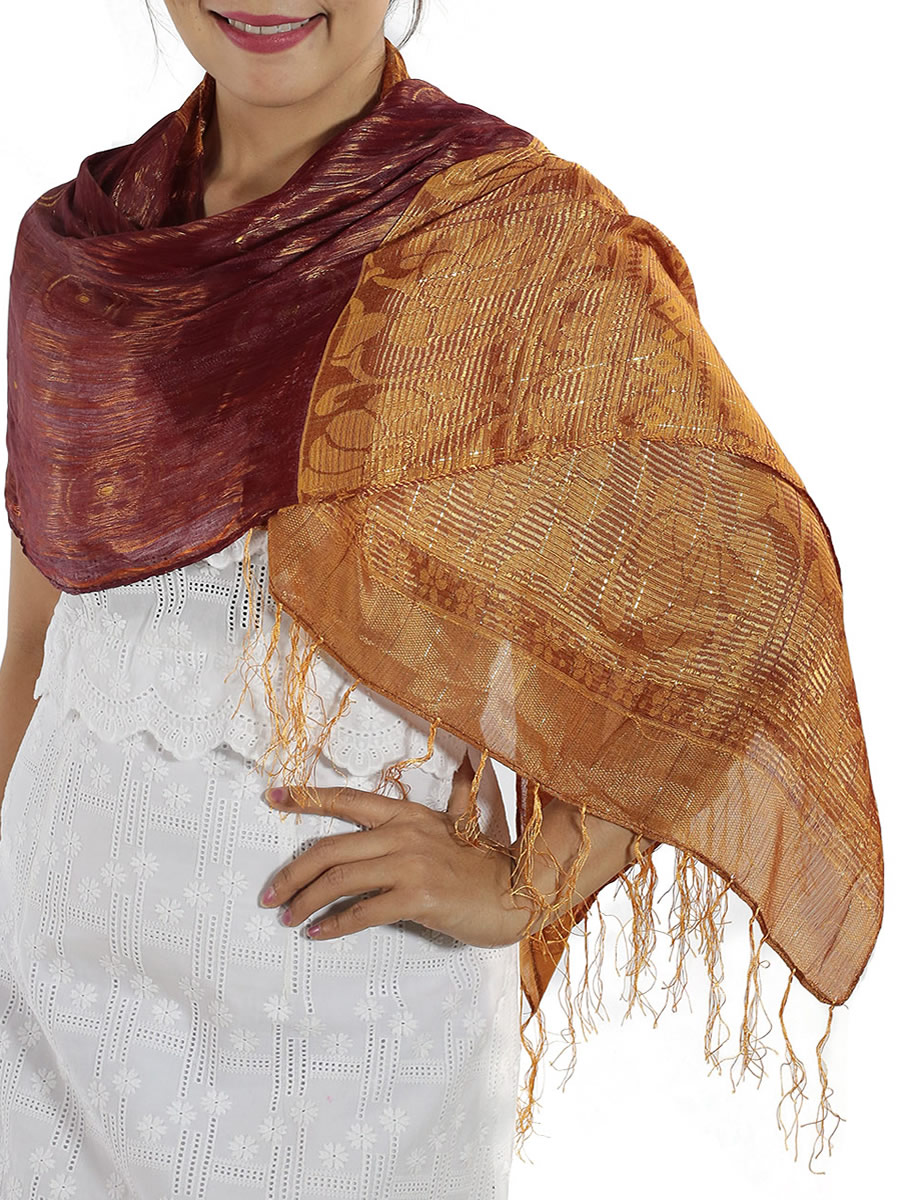 Burgundy Silk Scarf: image 2