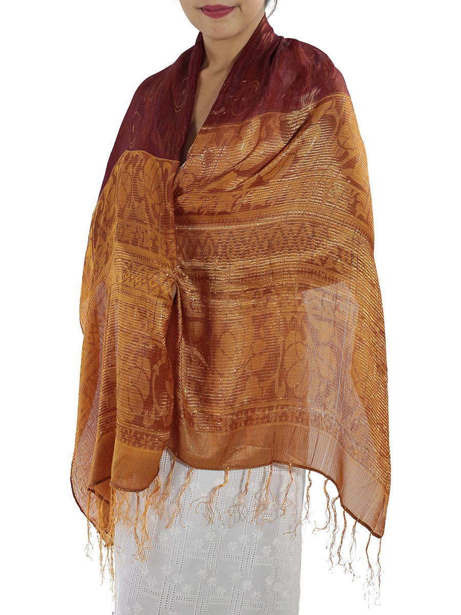 Burgundy Silk Scarf: image 3