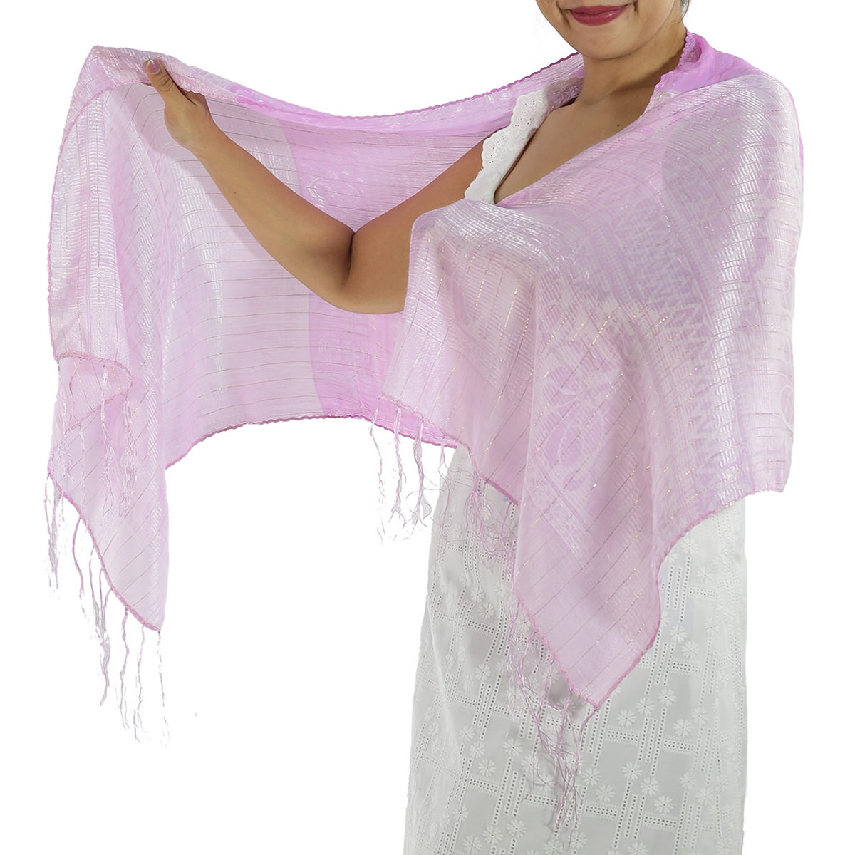 Pink Silk Scarf