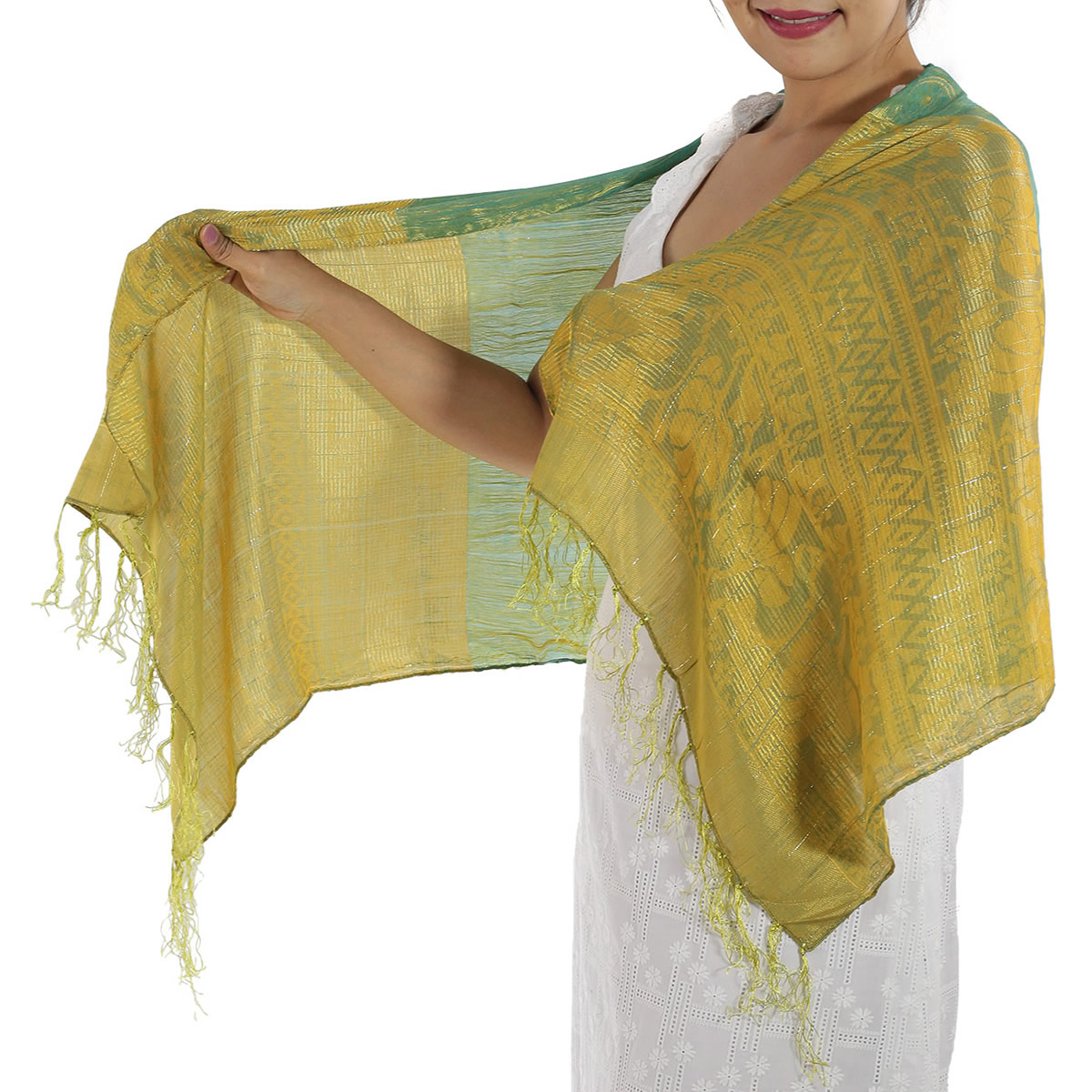 Turquoise Silk Scarf