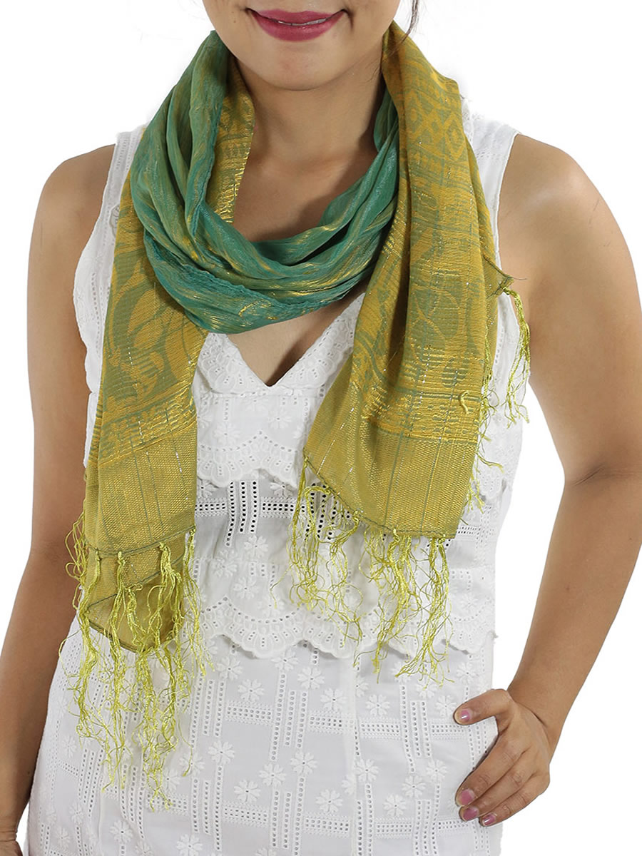 Turquoise Silk Scarf: image 2