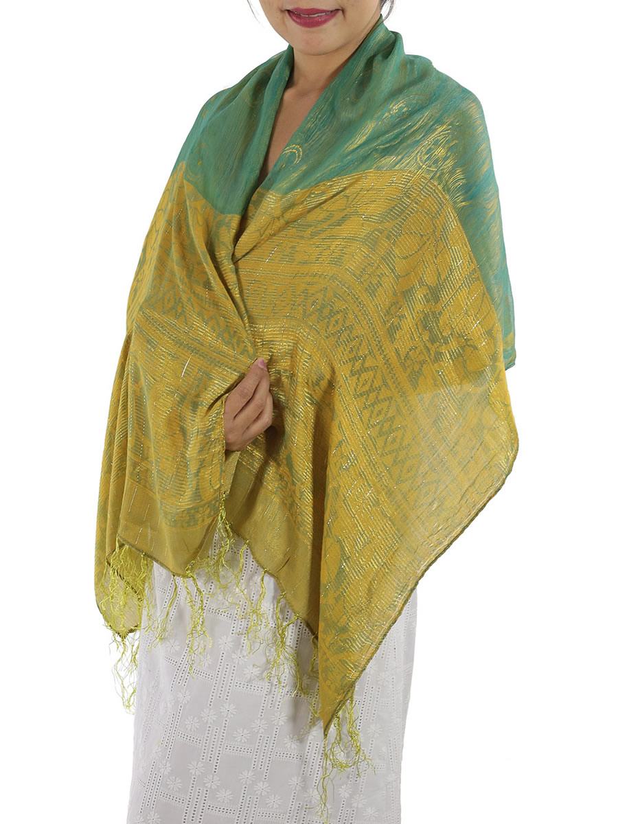 Turquoise Silk Scarf: image 3