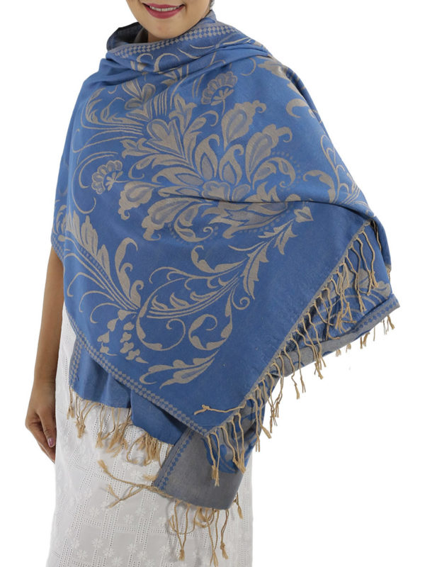 buy blue pashmina scarves