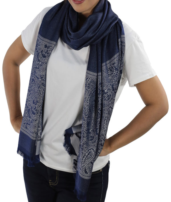 buy blue silk shawls