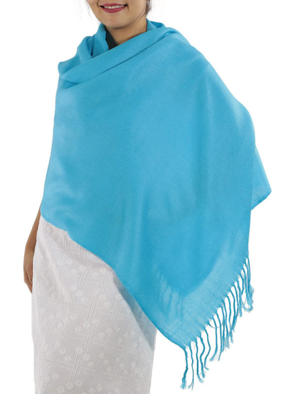 light blue pashmina shawl